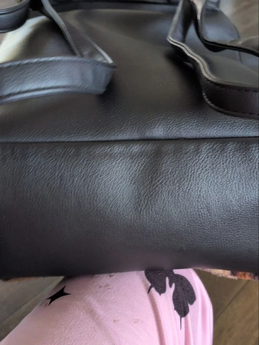 Betsey Johnson Black Faux Leather & Leopard Print Cat Backpack
